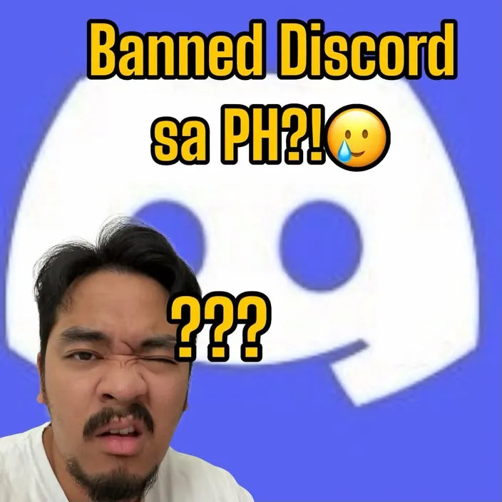Video thumbnail: Banned Discord sa PH?! A creator looking confused in front of the Discord logo.